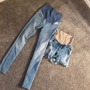 Maternity jeans & jean shorts bundle